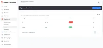 Crie promoções, cupons e descontos para aumentar suas vendas