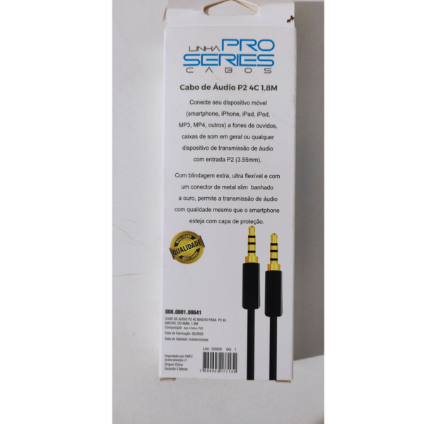 Cabo de audio P2 4C macho para P2 4C macho Mxt - 2